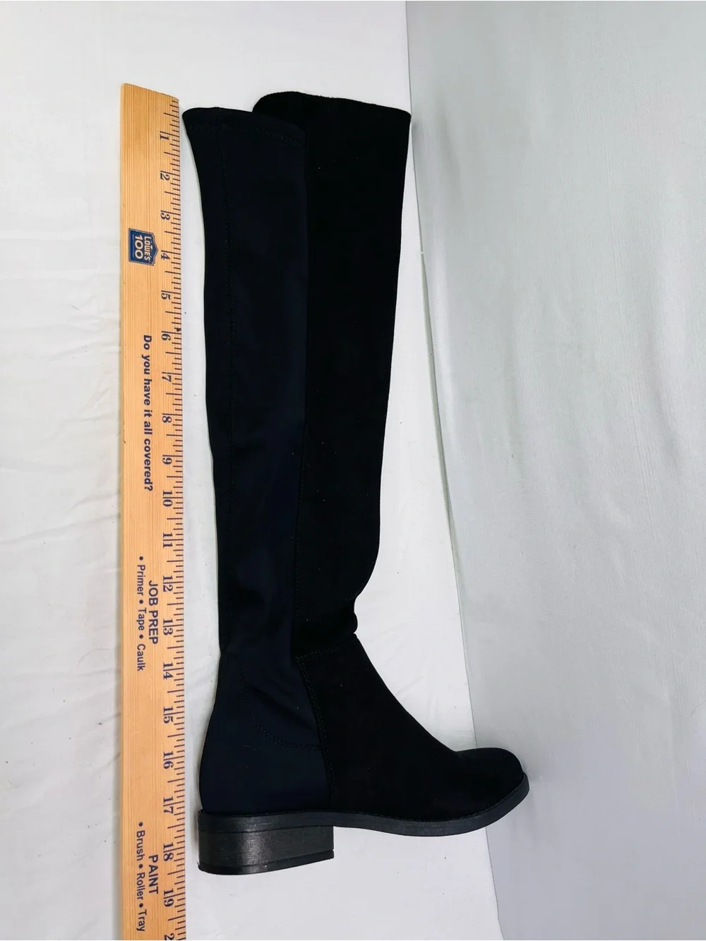 Black Over-the-Knee Stretch Boots - Women